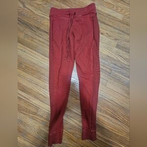 Pink Victoria's Secret Yoga Rust Orange Jogger Pants Size Small W Zipper Pockets